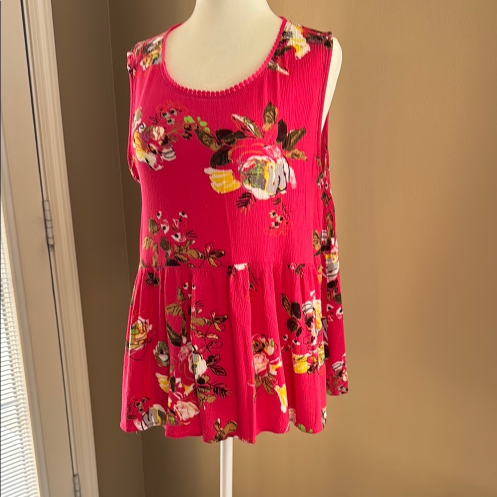 Floral Sleeveless Top - Pink